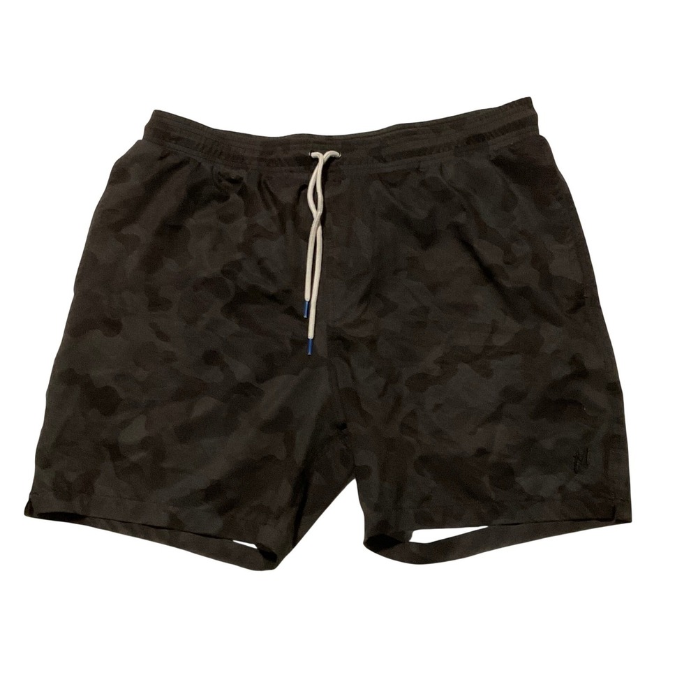 MUGSY mens swim trunks lined XL 6" Black‎ Camo shorts stretch drawstring OZARKS